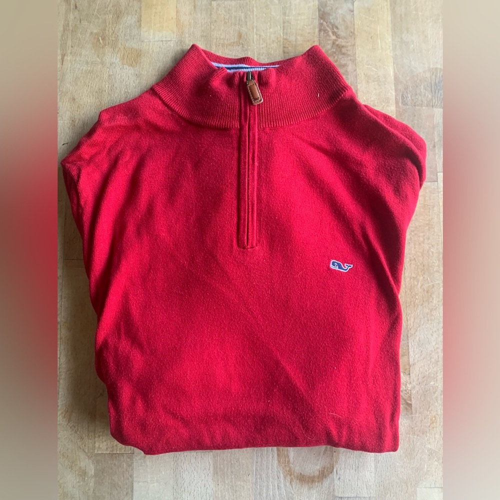 Vineyard Vines Boathouse Mockneck Sweater / adult small / red